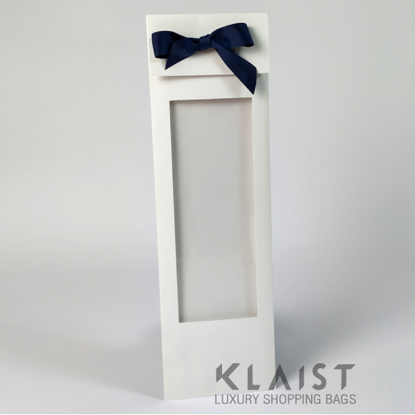 gift porta cravatta personalizzato con finestra pvc e nastro di chiusura